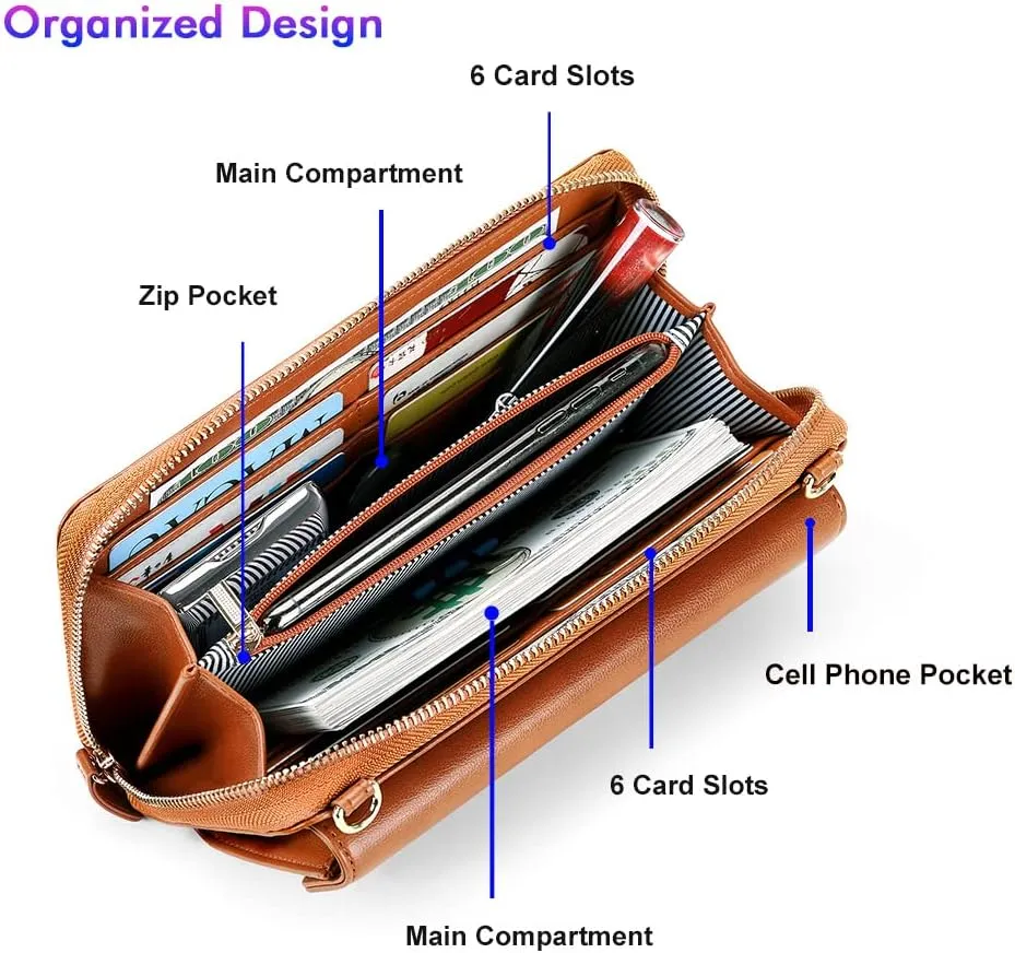 nuoku Crossbody Bags, Wristlet Wallets, Small Clutch Purses - Cell Phone & RFID Wallet for Women