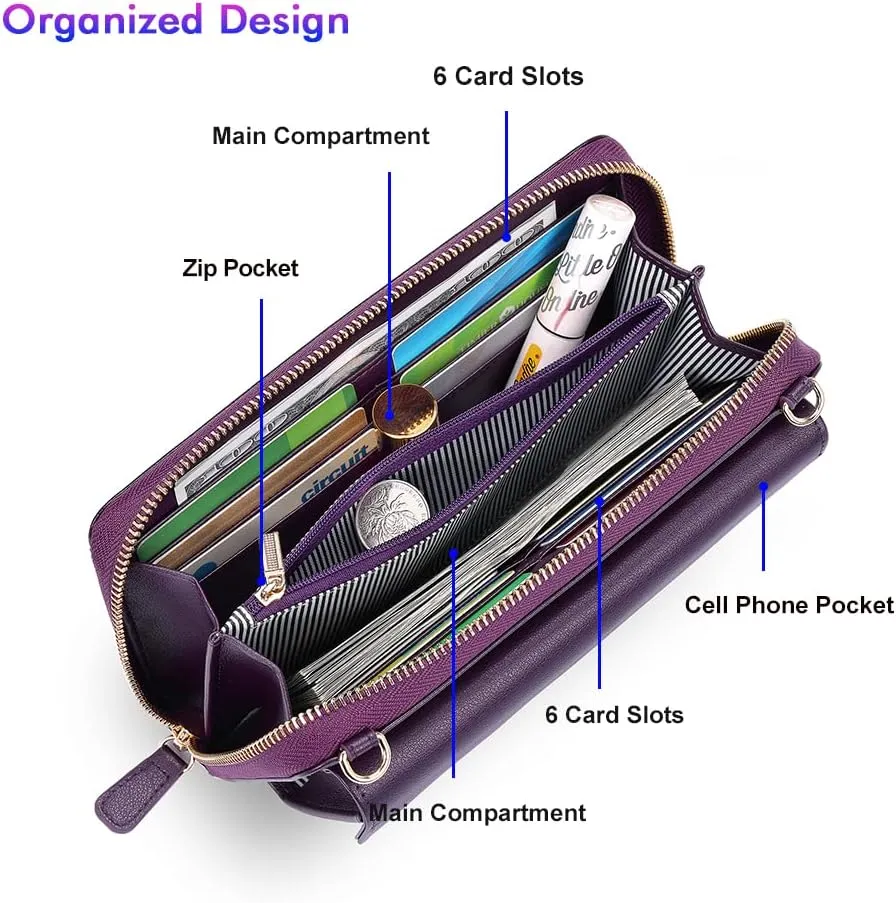 nuoku Crossbody Bags, Wristlet Wallets, Small Clutch Purses - Cell Phone & RFID Wallet for Women
