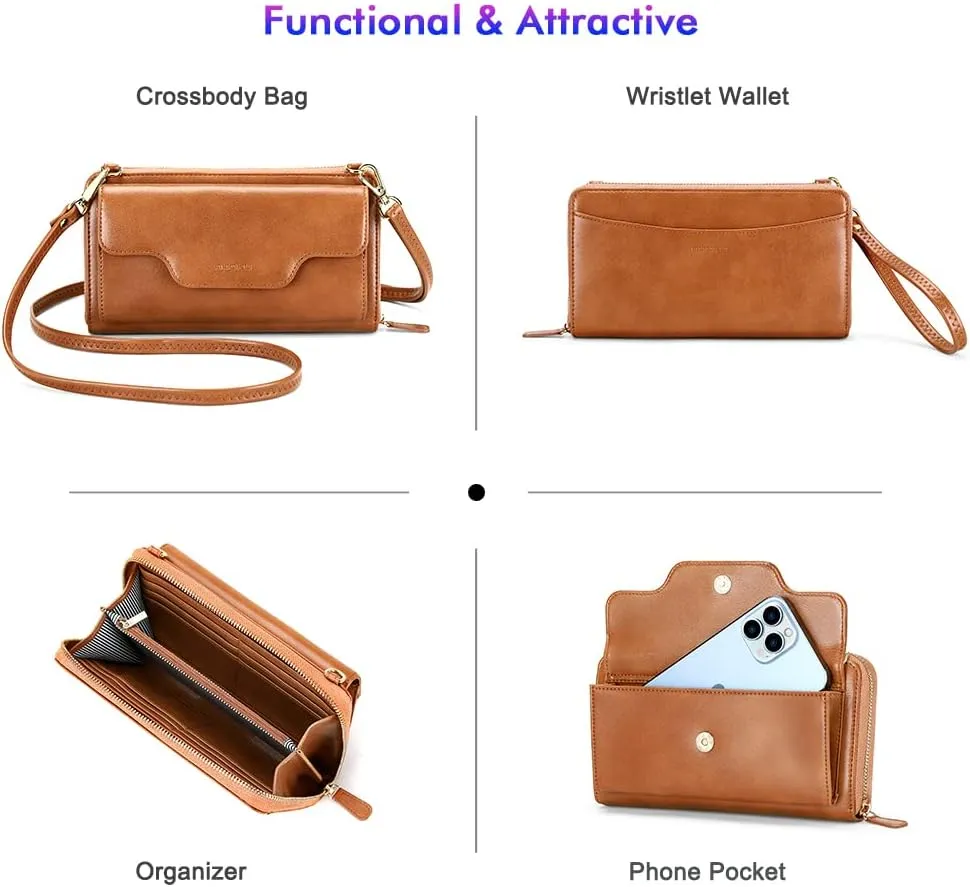 nuoku Crossbody Bags, Wristlet Wallets, Small Clutch Purses - Cell Phone & RFID Wallet for Women