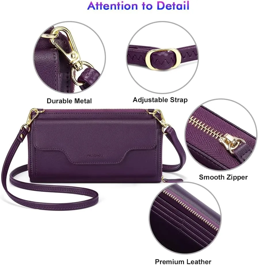 nuoku Crossbody Bags, Wristlet Wallets, Small Clutch Purses - Cell Phone & RFID Wallet for Women