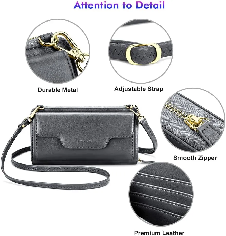 nuoku Crossbody Bags, Wristlet Wallets, Small Clutch Purses - Cell Phone & RFID Wallet for Women