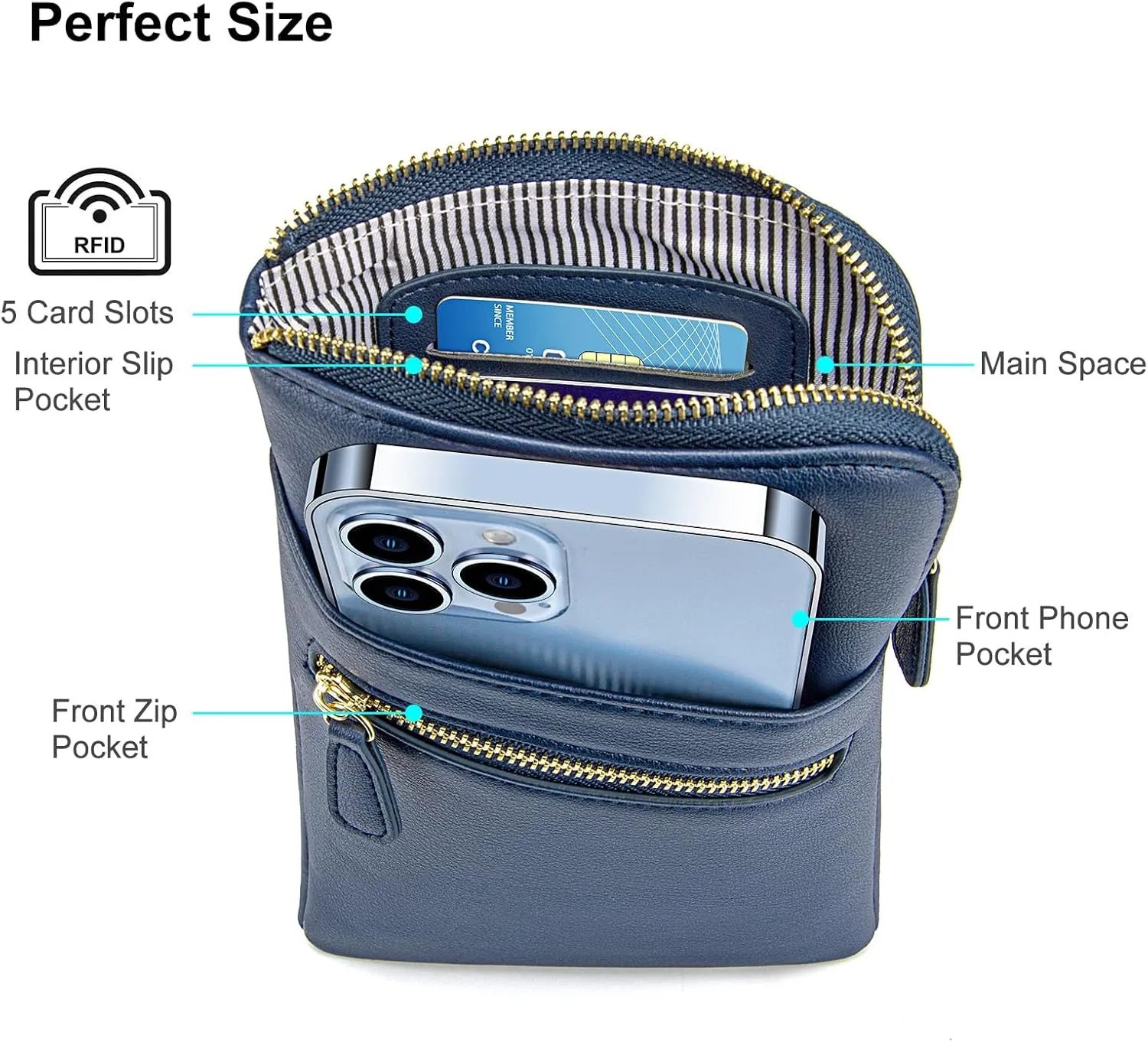 nuoku Small Crossbody Bags for Women Designer Cell Phone Bag Wallet Purses Adjustable Strap