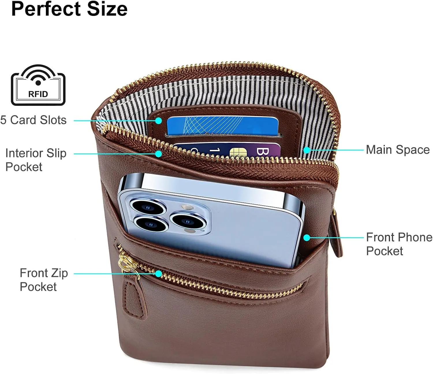nuoku Small Crossbody Bags for Women Designer Cell Phone Bag Wallet Purses Adjustable Strap