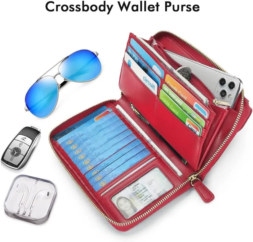 nuoku Wallets for Women Credit Card Slots with RFID Blocking Large Capacity Wristlet
