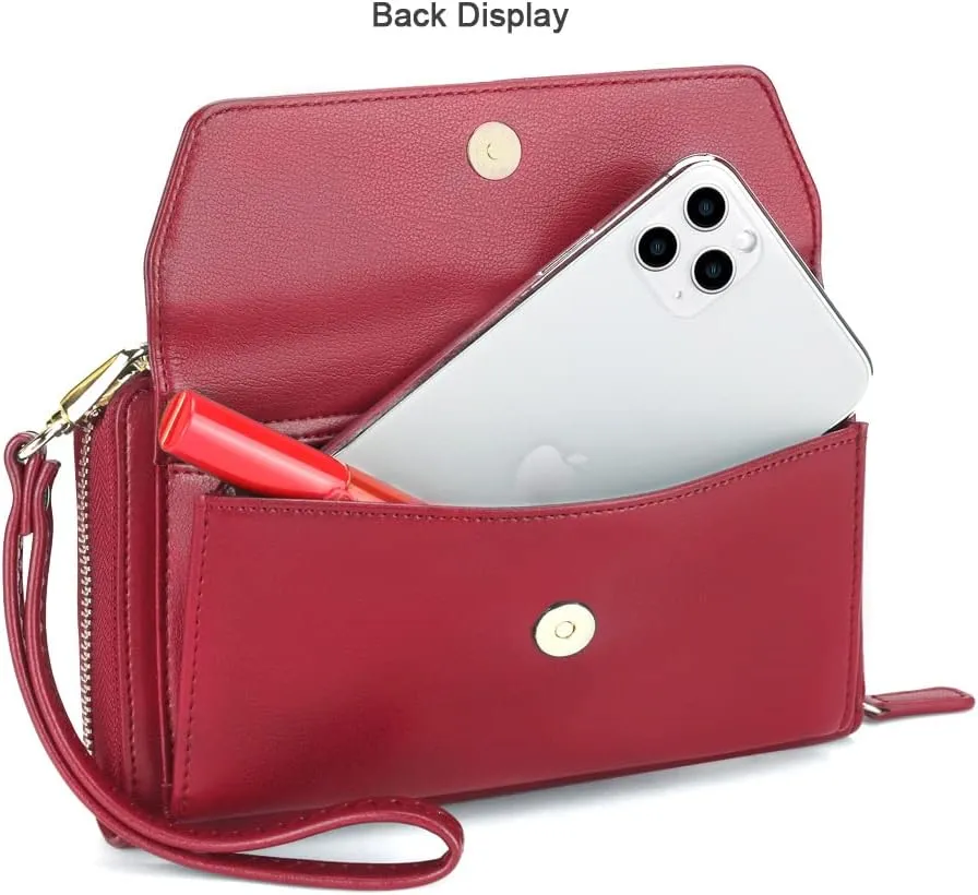 nuoku Wallets for Women Credit Card Slots with RFID Blocking Large Capacity Wristlet