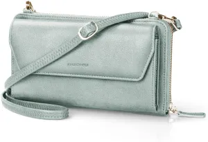 nuoku Womens RFID Wallet Purse Wristlet Crossbody Clutch with Zip Around 2 Strap