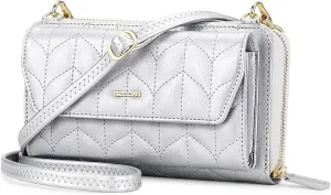 nuoku Womens RFID Wallet Purse Wristlet Crossbody Clutch with Zip Around 2 Strap