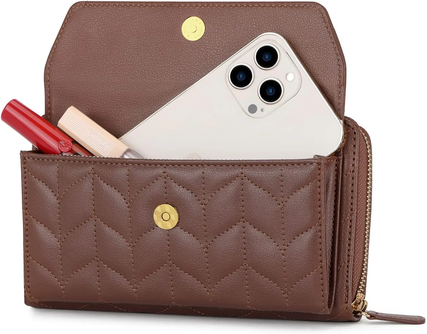 nuoku Womens RFID Wallet Purse Wristlet Crossbody Clutch with Zip Around 2 Strap