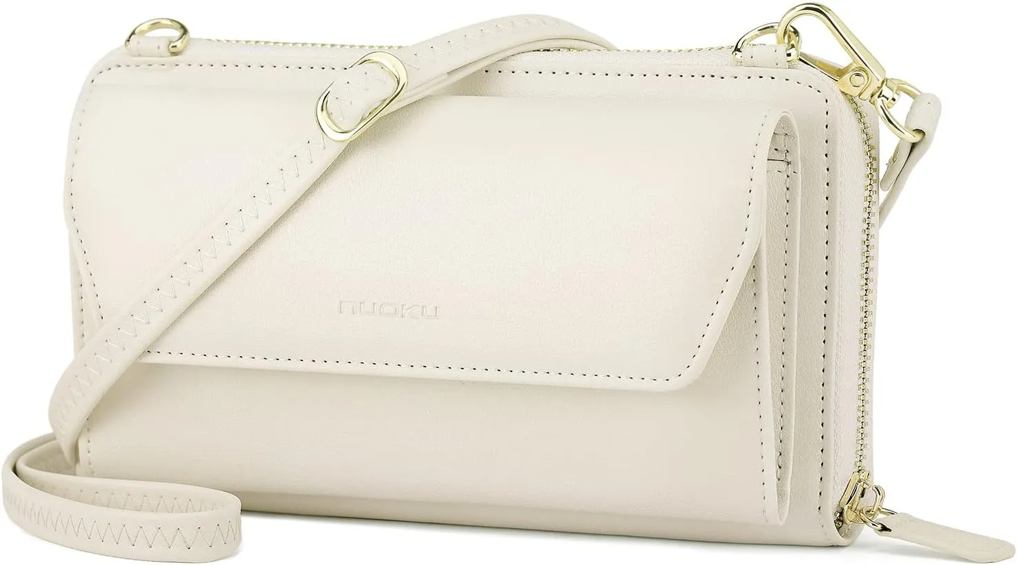 nuoku Womens RFID Wallet Purse Wristlet Crossbody Clutch with Zip Around 2 Strap