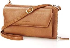 nuoku Womens RFID Wallet Purse Wristlet Crossbody Clutch with Zip Around 2 Strap