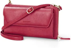 nuoku Womens RFID Wallet Purse Wristlet Crossbody Clutch with Zip Around 2 Strap