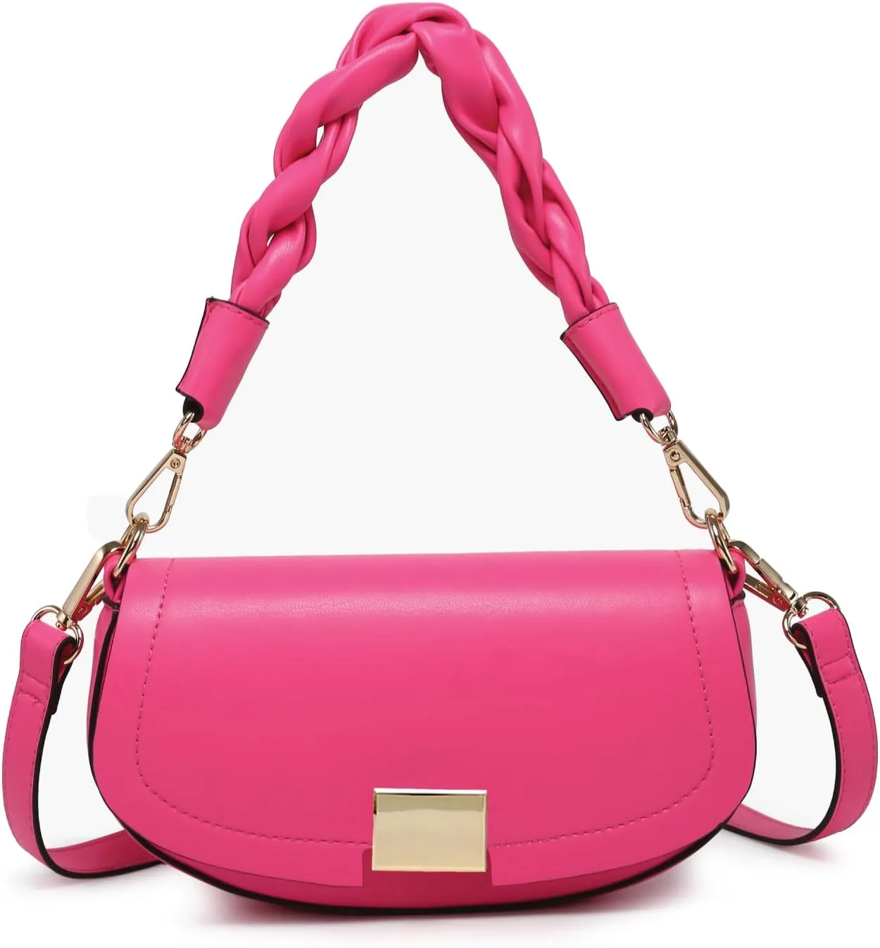 Nylah Crossbody Bag for Women Vegan Leather Satchel Shoulder Purse Ladies Hobo Handbag with 2 Straps