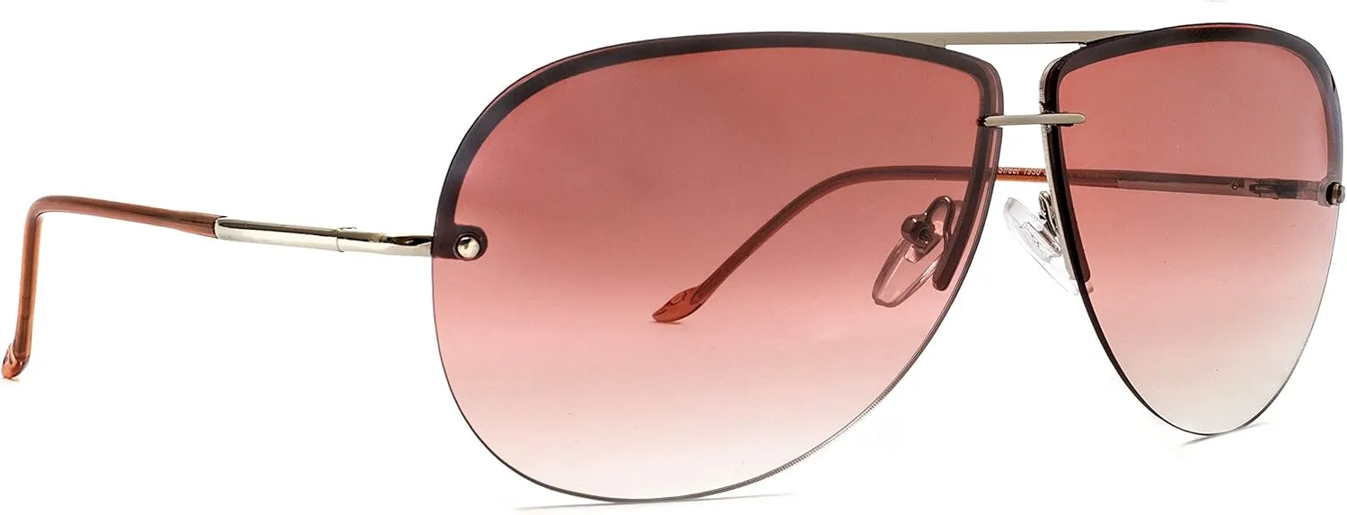 NYS Collection Aviator Sunglasses for Women & Men Medium Fit Thin Metal Frame Gradient Mirror Lenses with 100% UV Protection