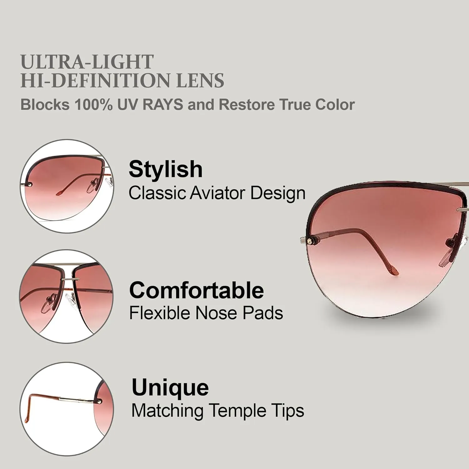 NYS Collection Aviator Sunglasses for Women & Men Medium Fit Thin Metal Frame Gradient Mirror Lenses with 100% UV Protection