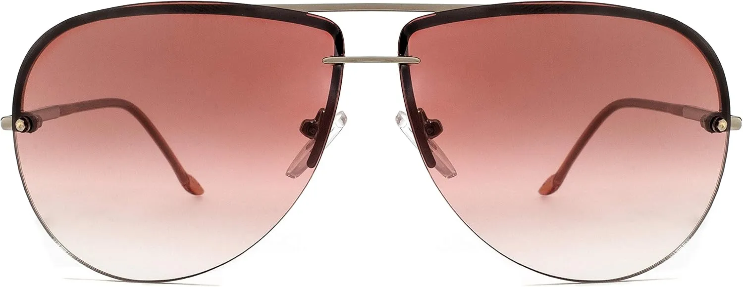 NYS Collection Aviator Sunglasses for Women & Men Medium Fit Thin Metal Frame Gradient Mirror Lenses with 100% UV Protection