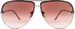 NYS Collection Aviator Sunglasses for Women & Men Medium Fit Thin Metal Frame Gradient Mirror Lenses with 100% UV Protection