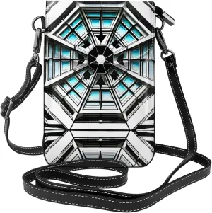 Octagon Building Printed Women's Crossbody Phone Bag - Perfect for Travel and Shopping