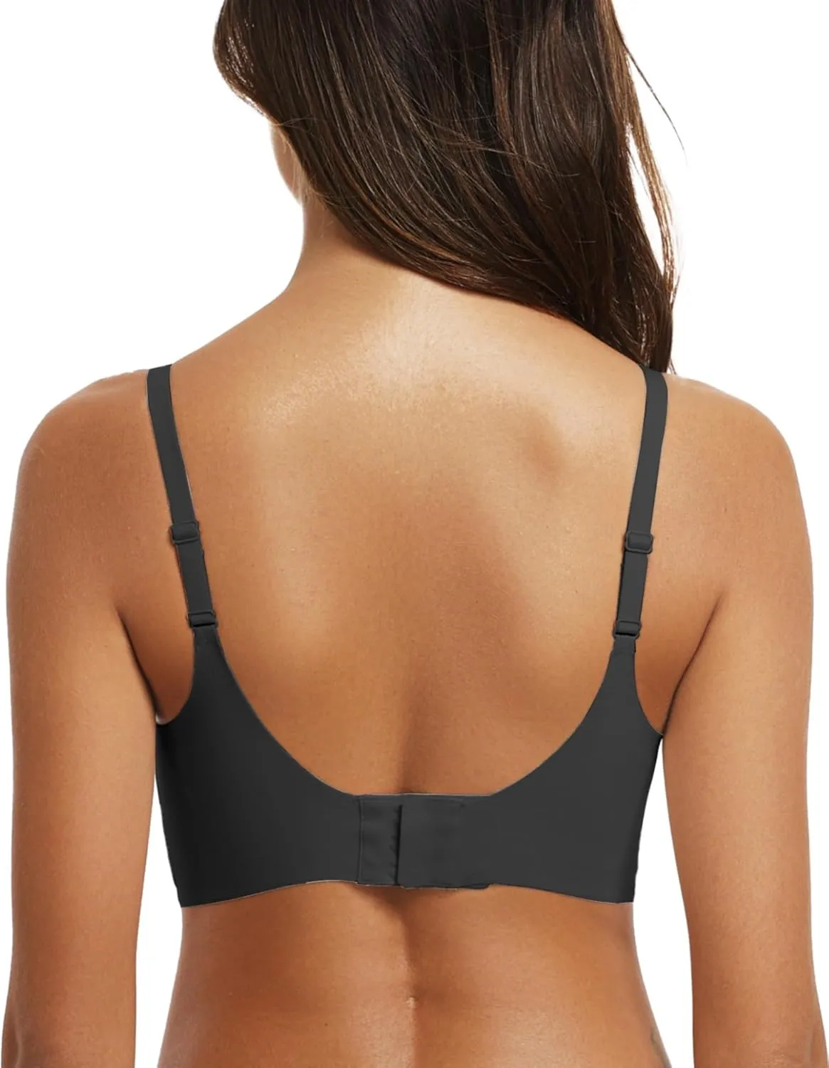 OEAK Womens Push Up Everyday Bras Comfortable Wireless Bralettes V Neck Seamless Bra Smooth Brassiere Wire Free Basic Bras