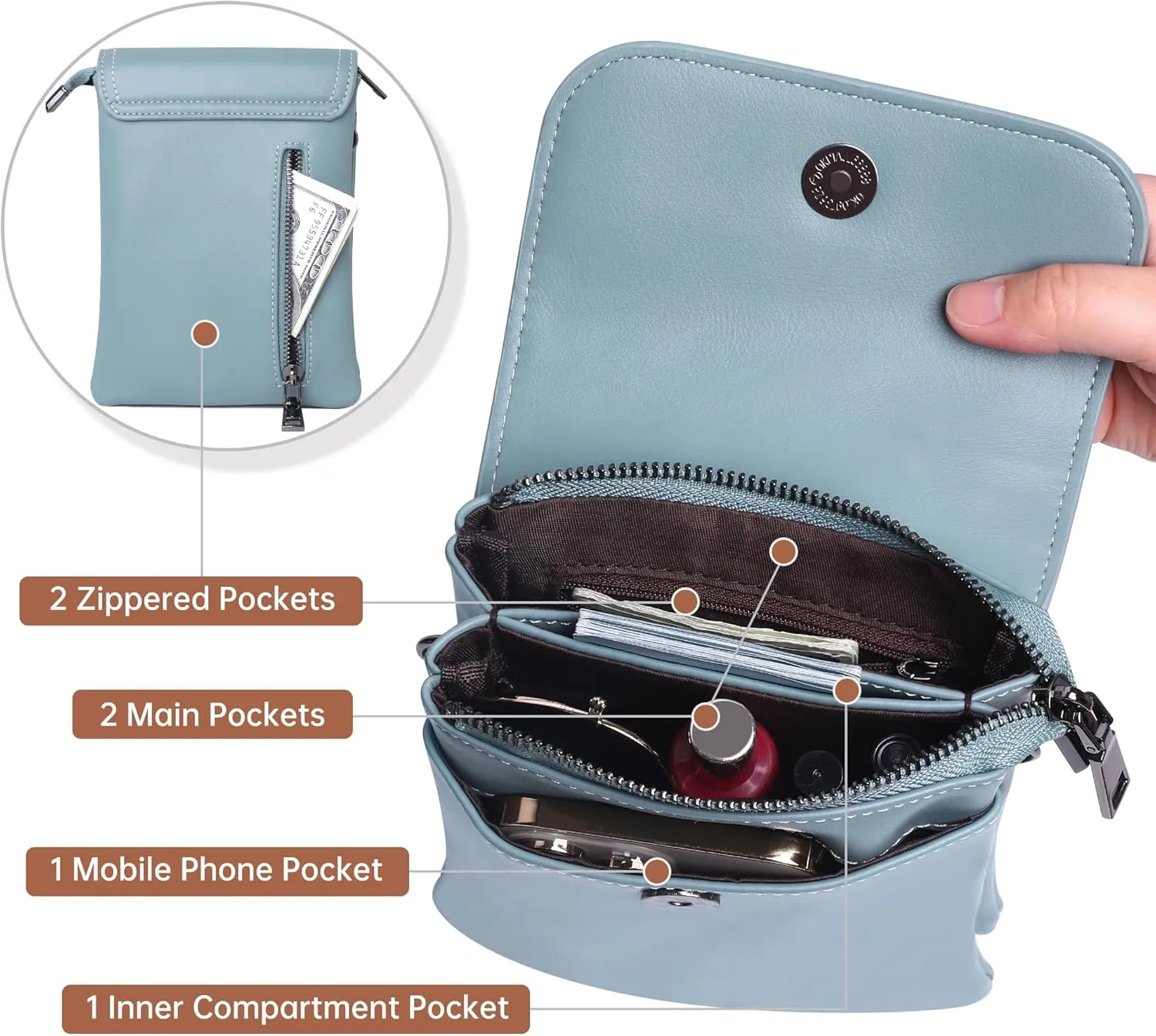OIDERY Crossbody Bags for Women Small Cell Phone Wallet Purse with Adjustable Strap Women's Shoulder Handbag