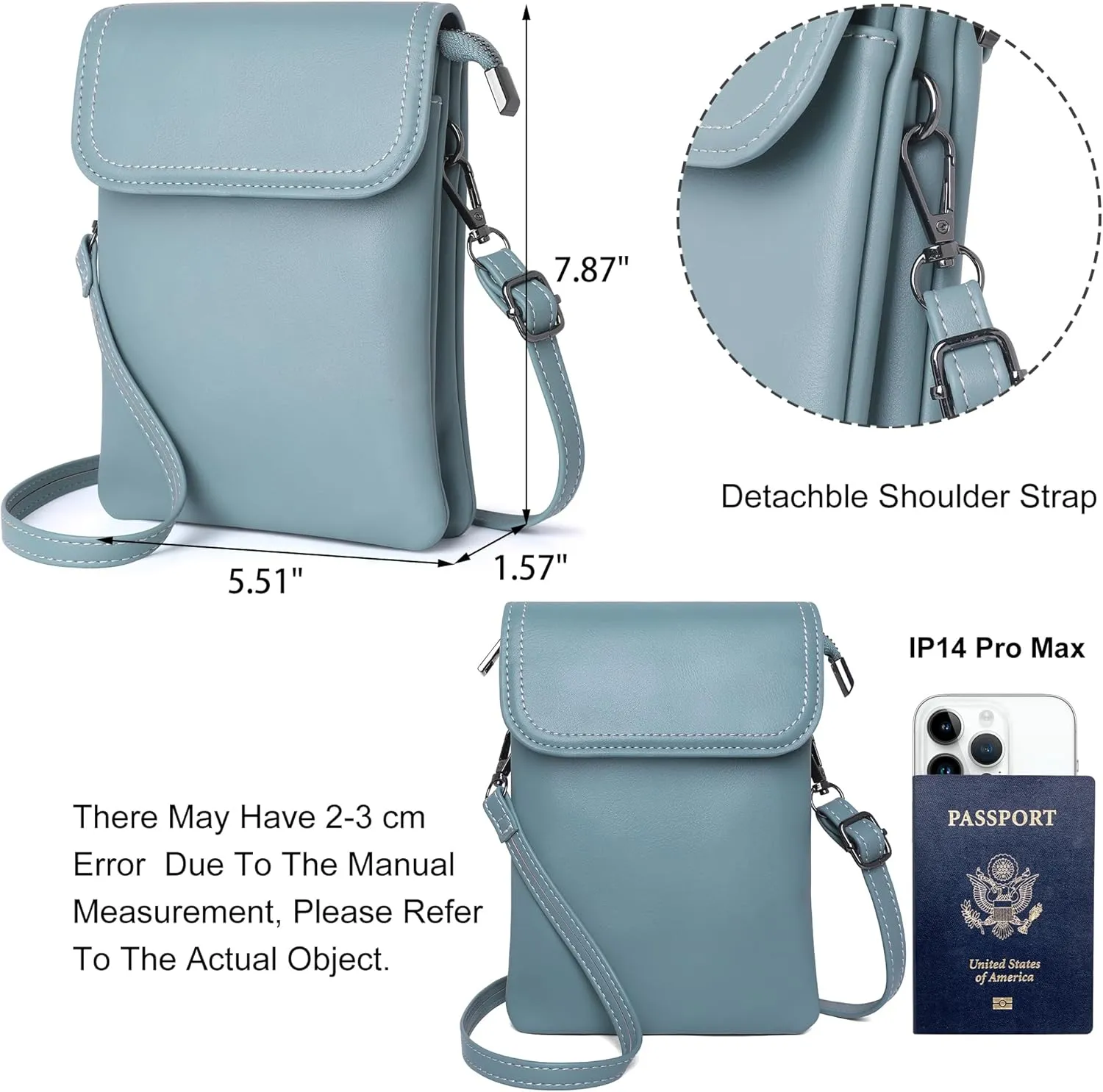 OIDERY Crossbody Bags for Women Small Cell Phone Wallet Purse with Adjustable Strap Women's Shoulder Handbag