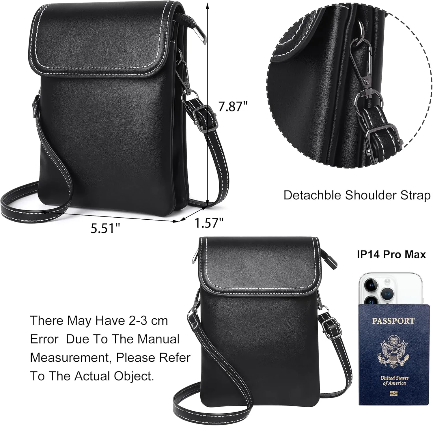 OIDERY Crossbody Bags for Women Small Cell Phone Wallet Purse with Adjustable Strap Women's Shoulder Handbag