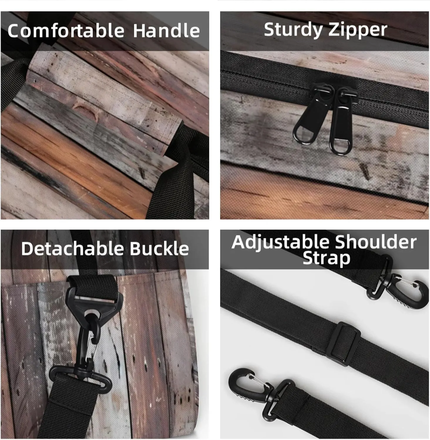 Old Barn Door Wooden Theme Small Gym Bag 18 inch Carry On Duffel Bag for Weekender Travel Sports Workout Yoga Gymnastics Dance Ballet