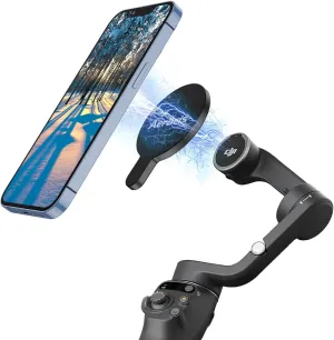 OM Magnetic Phone Mount for DJI Osmo Mobile 7P/OM 7/OM 6/SE/OM 5/OM 4 SE/OM 4 Magsafe Quick-Release Adapter Magnet Clamp, Mounting for Quick Shooting DJI Accessories