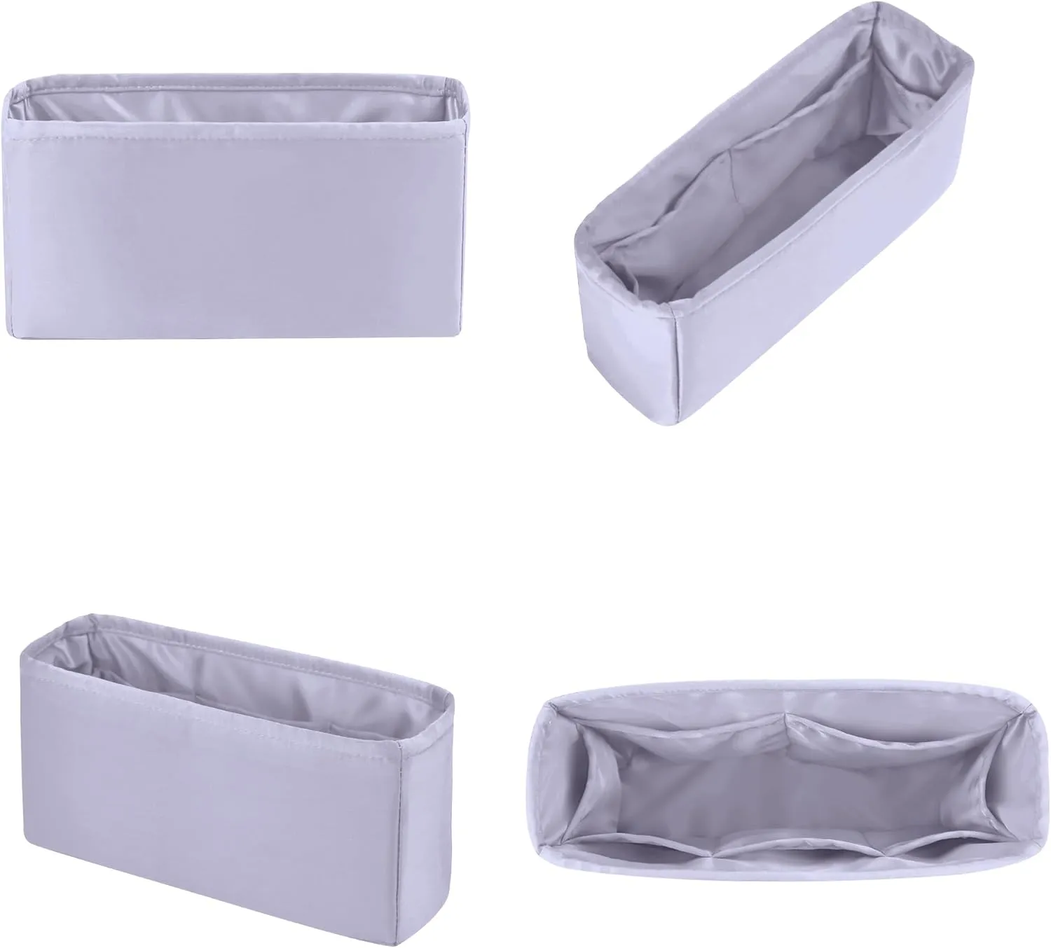 Organizer for Purse Bags, Tote HandBags Organizer with Silky Satin Compatible with Chanel 19 Jumbo, Lightweight Inner Bag for Luxury Bags (Lavender, Jumbo30)