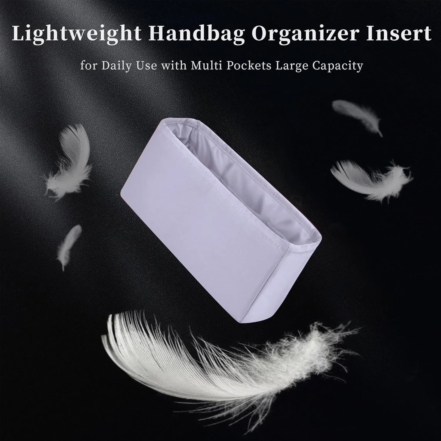 Organizer for Purse Bags, Tote HandBags Organizer with Silky Satin Compatible with Chanel 19 Jumbo, Lightweight Inner Bag for Luxury Bags (Lavender, Jumbo30)