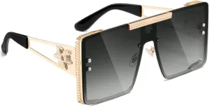 Oversize Sunglasses Mens Trendy Womens Retro Metal Shades Designer Fashion