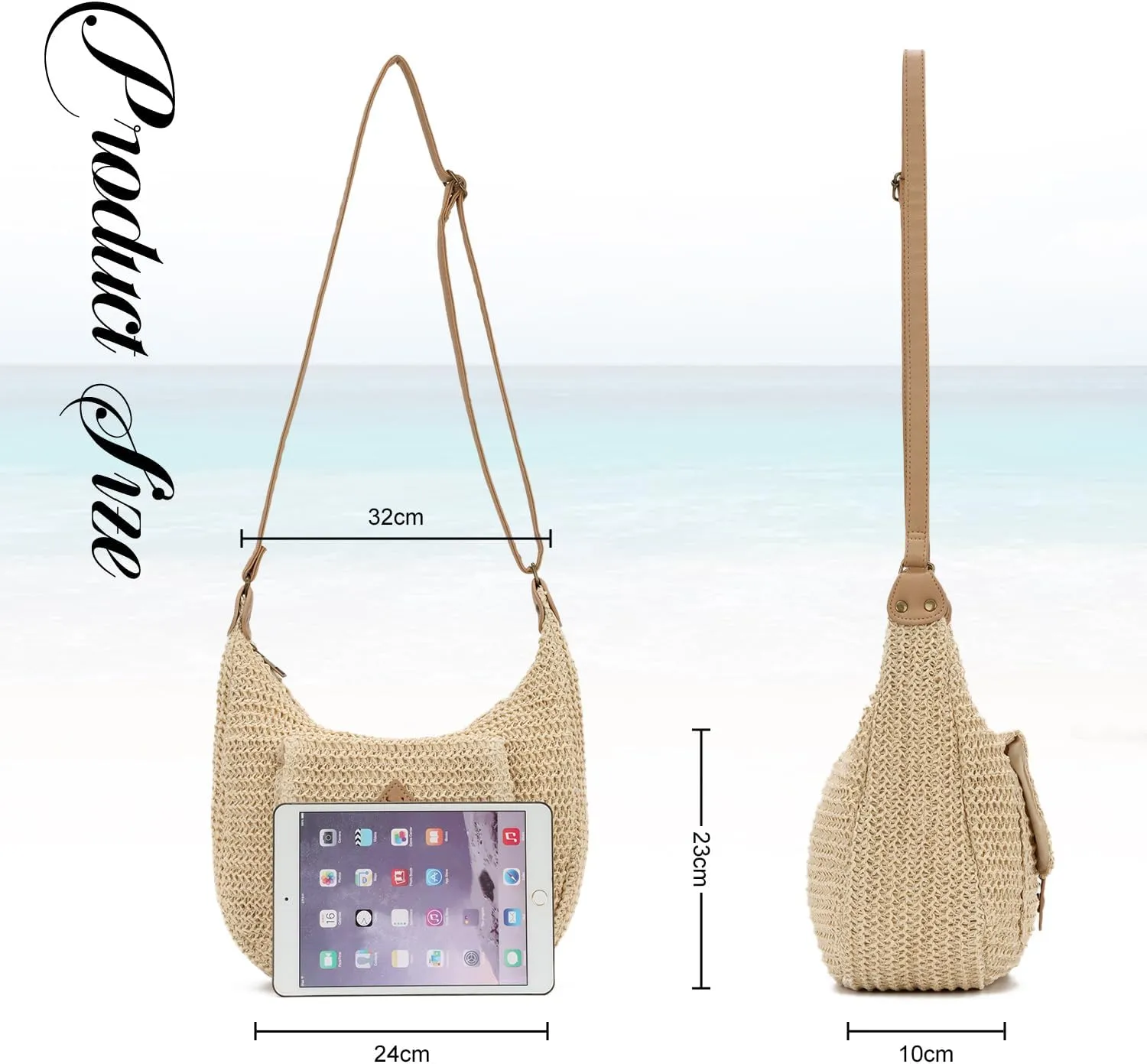 Oweisong Vacation Straw Crossbody Bags for Women Large Boho Woven Beach Tote Bag Summer Clutch Purse 2025