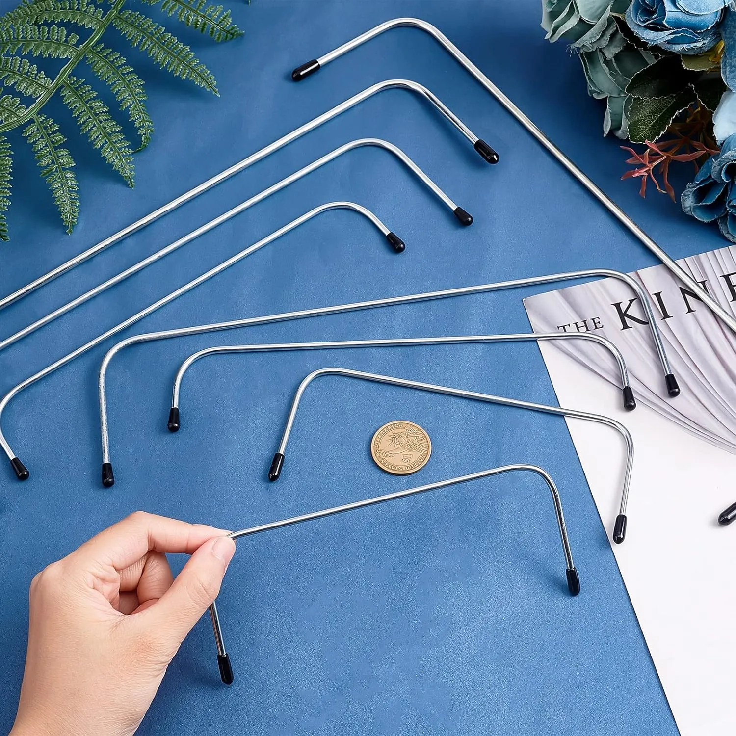 PandaHall 4 Sizes Internal Wire Frame for Bag, Stainless Steel Purse Frame Metal Tubular Bag Frame U Shape Bag Handle for Backpack Lunch Retreat Bag Mouthed Carrier Bag, 4 Pairs, 5.9/7.9/9.8/11.8