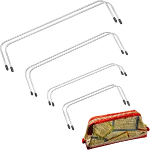 PandaHall 4 Sizes Internal Wire Frame for Bag, Stainless Steel Purse Frame Metal Tubular Bag Frame U Shape Bag Handle for Backpack Lunch Retreat Bag Mouthed Carrier Bag, 4 Pairs, 5.9/7.9/9.8/11.8