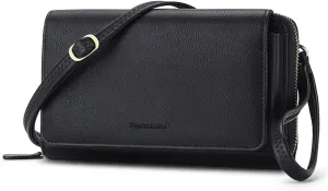 Peacocktion Crossbody Wristlet Wallets for Women RFID Vegan Leather Cross Body Cell Phone Purses with Zipper