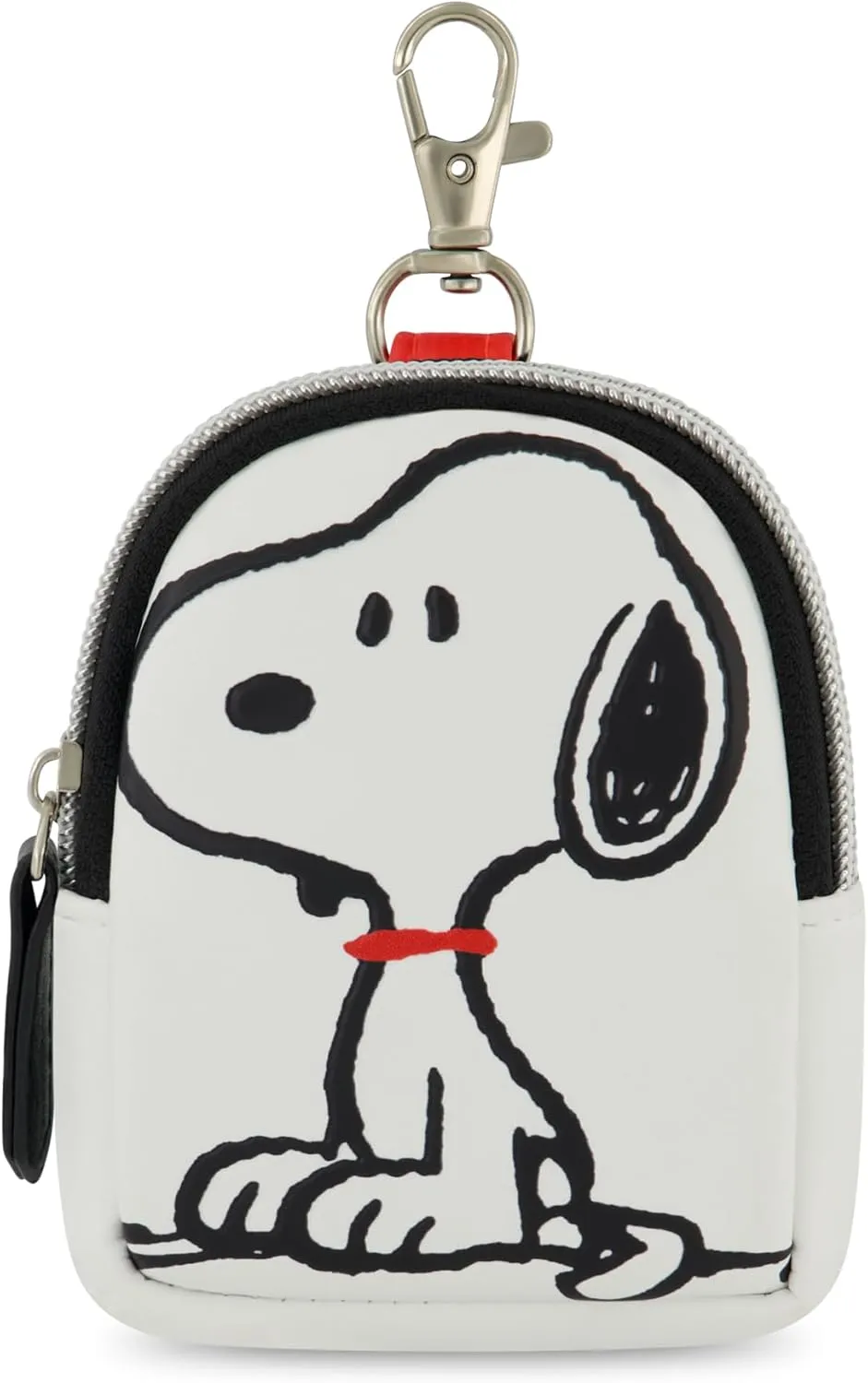 Peanuts Small Coin Purse Wallet with Keychain Clip, Snoopy Posing, One Size, Multi