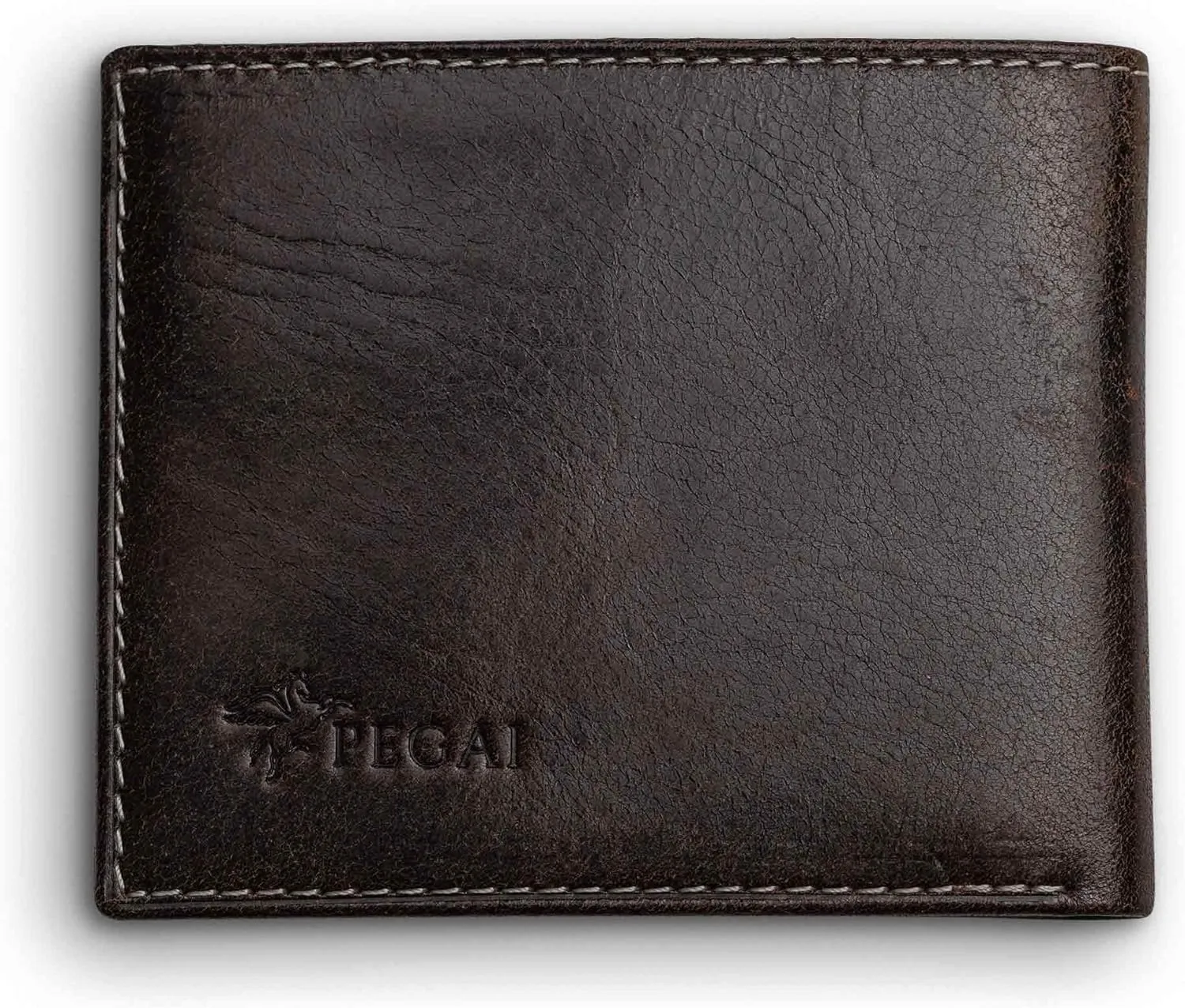 PEGAI Standard Leather Bifold Wallet For Men | Minimalist RFID Blocking Slim Wallet For Men With Credit Card Holder | Edward Italian (Rum Brown)