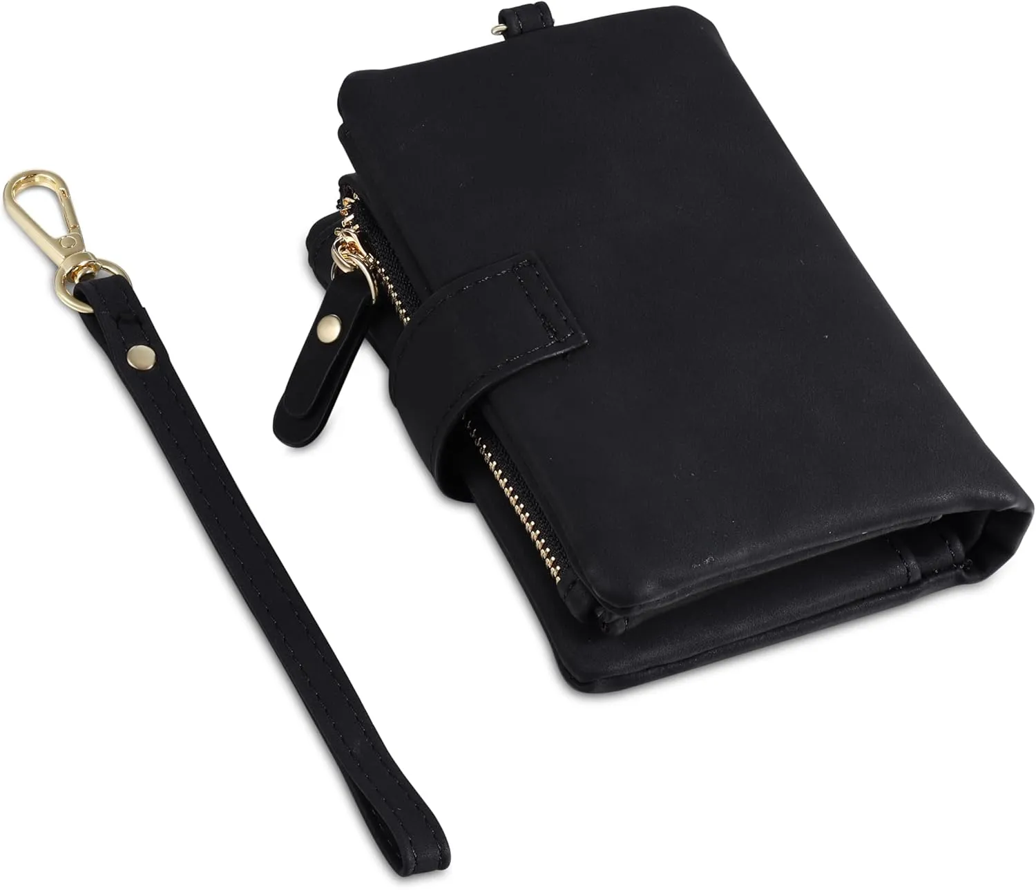 Personalized Wallets for Women: Custom Name Birth Flower Wristlet leather Womens Wallet- Gifts For Birthday Mothers Day (Black)