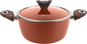 Phantom Chef 4.4 QT Casserole | Stockpot | Aluminum Body Non-Stick Ceramic Coating | With Soft Touch Stay Cool Handle | Dishwasher Safe | Non-Toxic PFOA & PTFE Free Pan | Color (Cinnamon)
