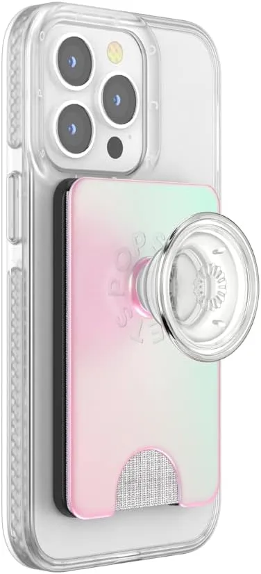 Phone Wallet with Expanding Grip, Phone Card Holder, Wireless Charging Compatible, Wallet Compatible with MagSafe - Mermaid Pink