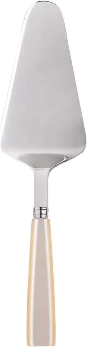 Pie Server 9.8 inches- Icône Collection - Pies & Quiches - Stainless Steel & Acrylic - Dishwasher Safe - Pearly White