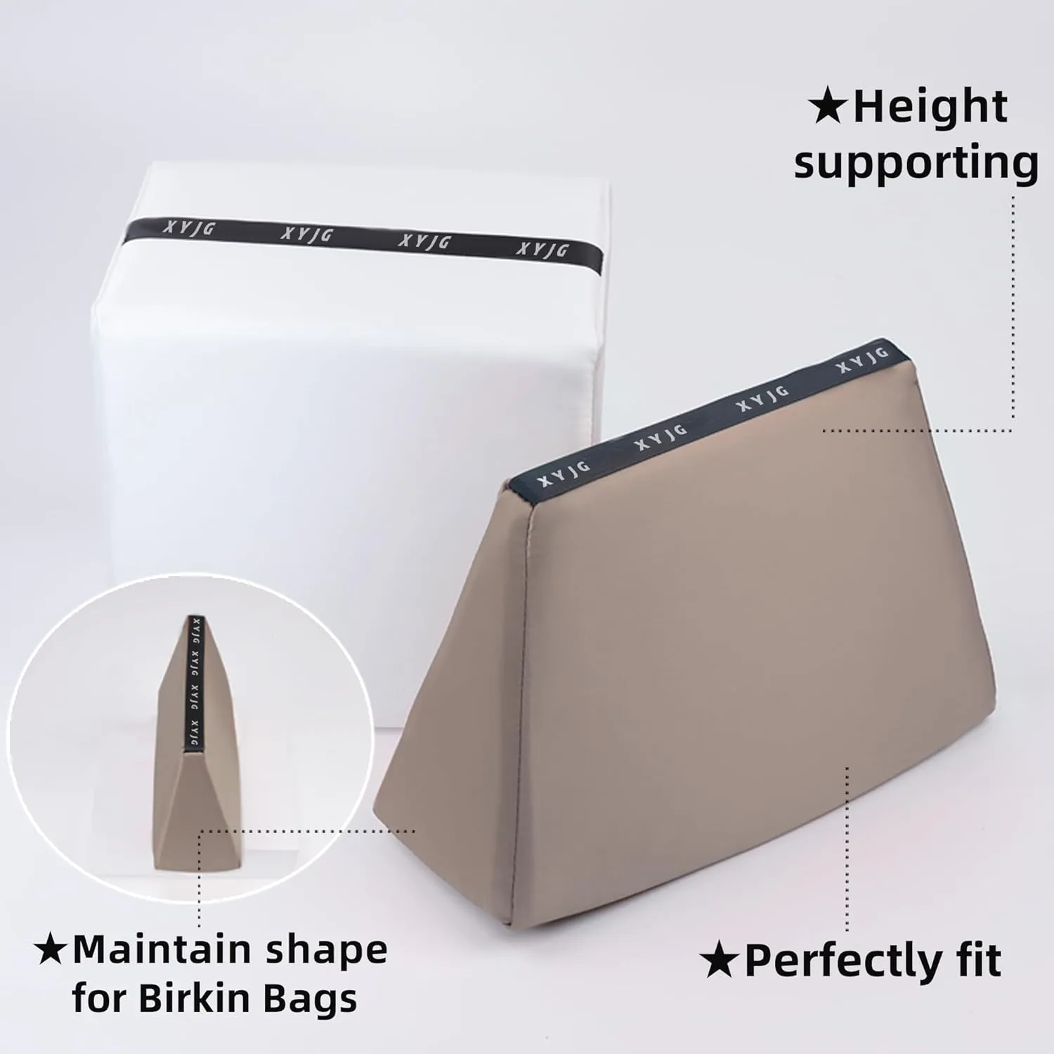 Pillow Luxury Bag Shaper Silky Smooth Insert for Handbagsfit Birkin 20/25/30/35/40 Bags, Keep Bag Shape(Brikin 25,Gold)