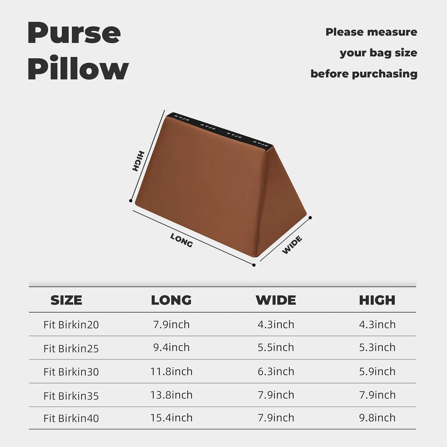 Pillow Luxury Bag Shaper Silky Smooth Insert for Handbagsfit Birkin 20/25/30/35/40 Bags, Keep Bag Shape(Brikin 25,Gold)