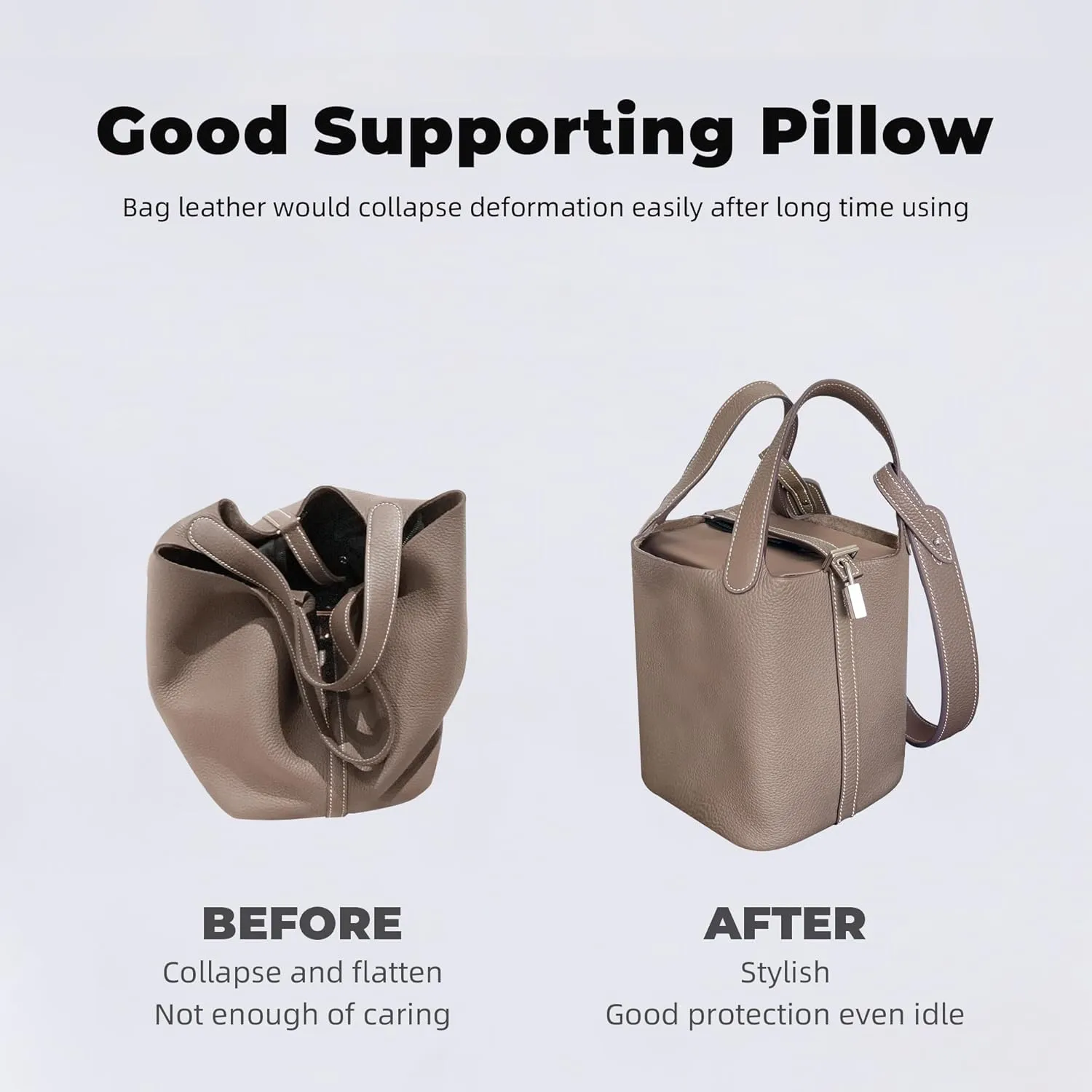 Pillow Luxury Bag Shaper Silky Smooth Insert for Handbagsfit Picotin 14/18/22/26 Bags, Keep Bag Shape(PC 22,Gold)