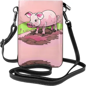 Pink piglet Printed Women's Crossbody Phone Bag - Perfect for Travel and Shopping