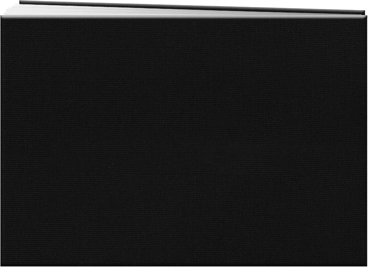 Pioneer 5 Inch by 7 Inch Postbound Fabric Frame Front Memory Book, Deep Black