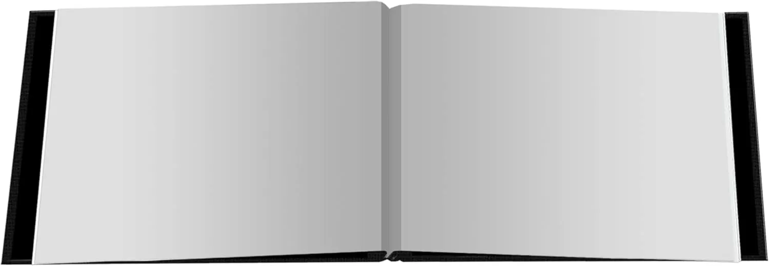 Pioneer 5 Inch by 7 Inch Postbound Fabric Frame Front Memory Book, Deep Black