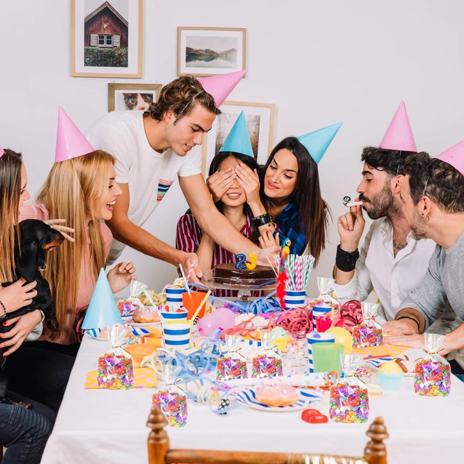 Plastic Table Cloth, 310 Ft x 54 in Disposable Tablecloth White Plastic Tablecloth with Any Cut Sliding Cutters and 100 Bags Premium PEVA Table Cover Roll for Picnics, Parties, Birthdays, Weddings