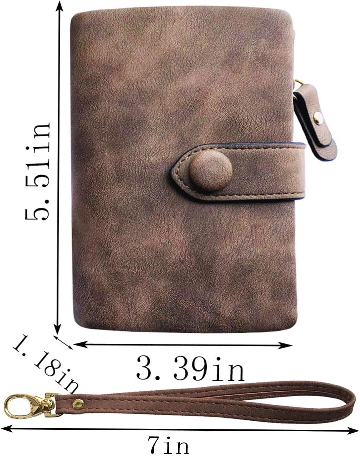 PofeeXIO Womens Small Bifold Leather Wallets RFID Ladies Wristlet with Card Slots id Window Zipper Coin Purse