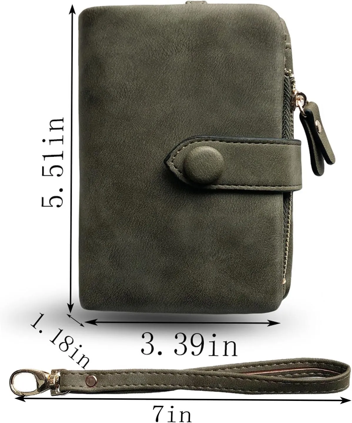 PofeeXIO Womens Small Bifold Leather Wallets RFID Ladies Wristlet with Card Slots id Window Zipper Coin Purse