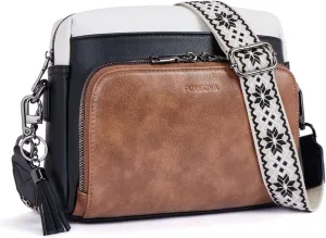 POIUGOYA Crossbody Purses for Women Trendy,Vegan Leather Medium Crossbody Bag,Women's Crossbody Travel Purse Built in Wallet